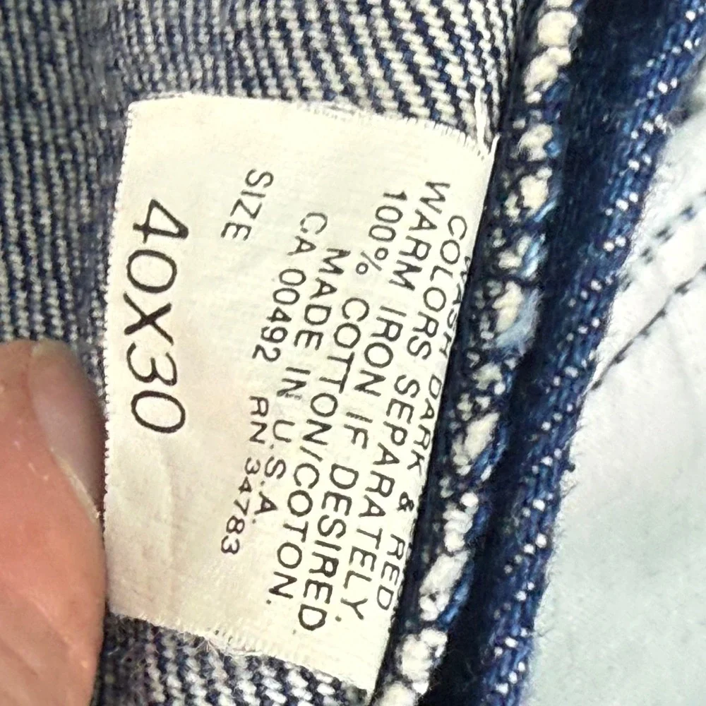 Lee Riders Jeans Mens 40x30 Blue Vintage Union Made in USA Straight Leg Denim
